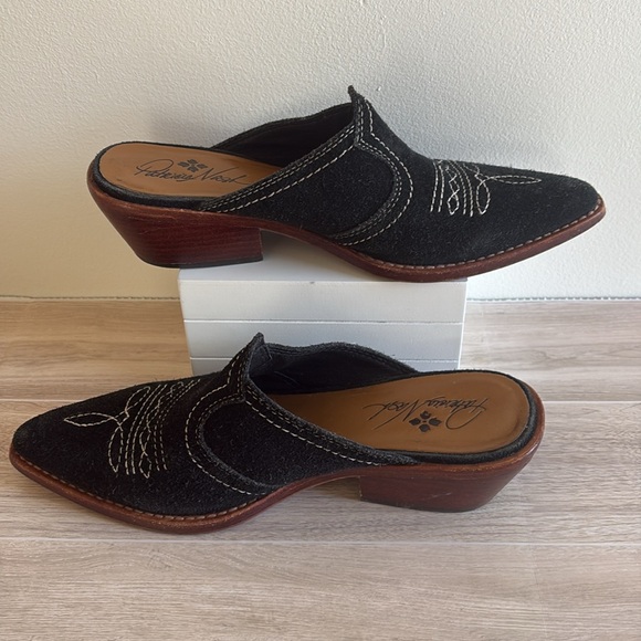 PATRICIA NASH Batista Black Suede Boho Western Cowboy Mule Women’s Size 6 - Picture 2 of 7